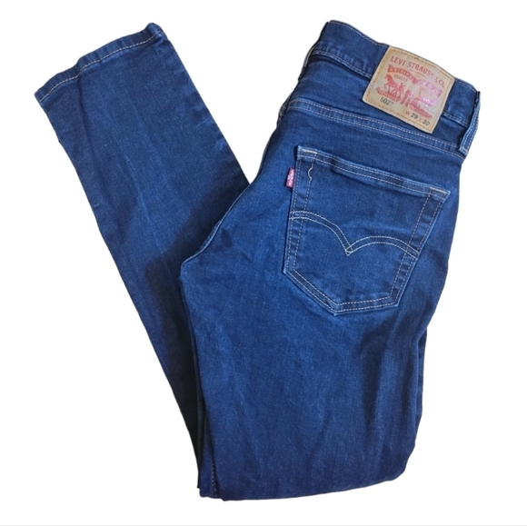 Levi's 502 Taper Leg Dark Wash Denim Jeans Size 29 x 30 - Picture 1 of 4